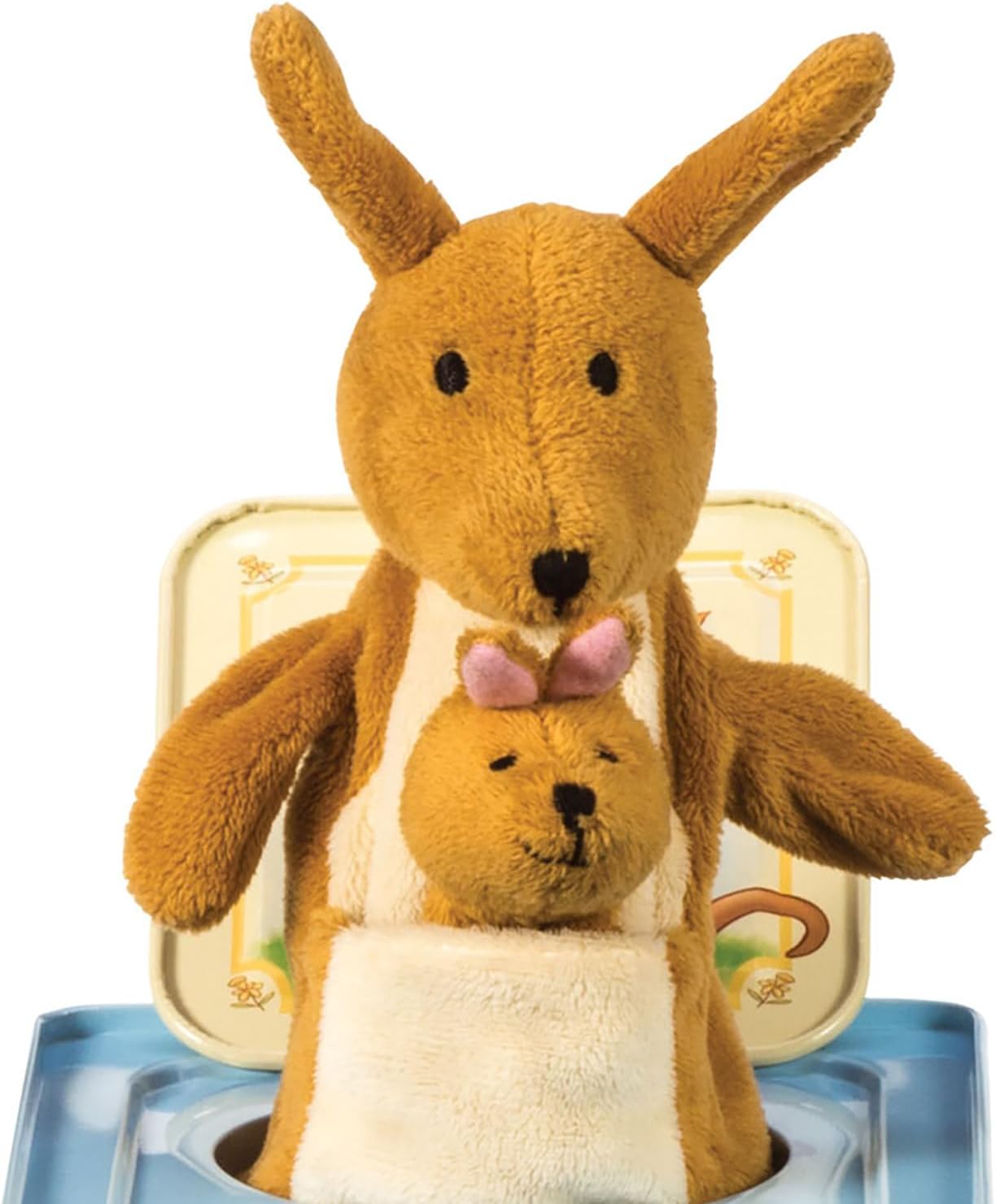 Schylling: Jack in Box - Kangaroo - Classic Pop-Up Music Toy. Momma & Baby Joey Finger Puppet. Plays Song Pop Goes The Weasel. Toddler & Kids 18mo+ - Image 7