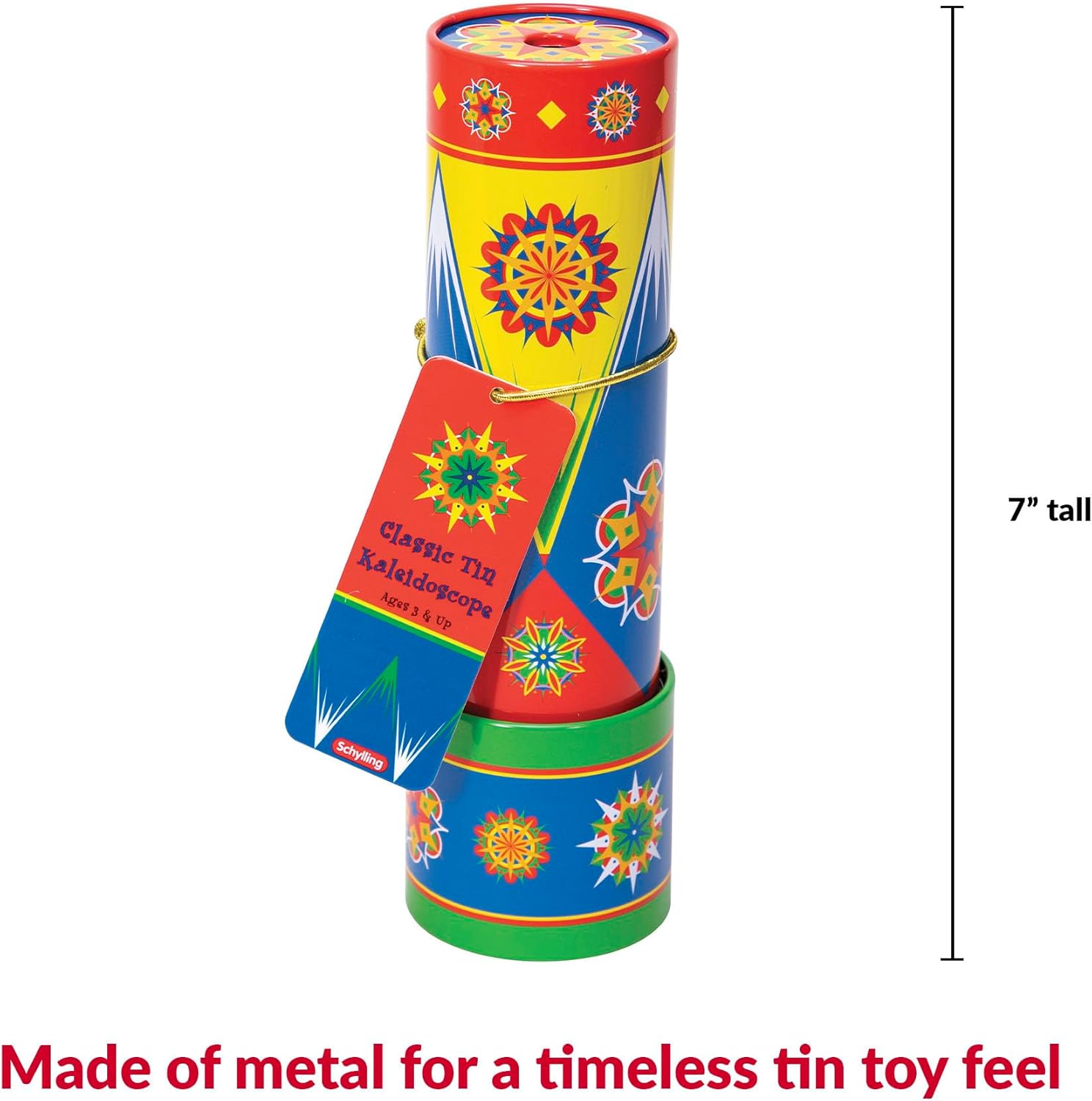 Schylling Classic Tin Kaleidoscope - Fun. Colorful Pattern-Changing Toy - Durable Tin with Multicolored Beads - Ages 3 and Up - One Piece - Image 4